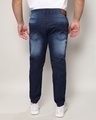 Shop Men's Blue Washed Plus Size Jogger Jeans-Design