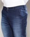 Shop Men's Blue Washed Plus Size Jogger Jeans