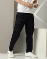 Shop Men's Blue Washed Slim Fit Cargo Jeans