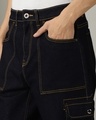 Shop Men's Blue Washed Slim Fit Cargo Jeans