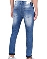 Shop Men's Blue Washed Slim Fit Jeans-Design