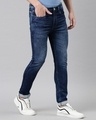 Shop Men's Blue Washed Slim Fit Jeans-Design