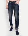Shop Men's Blue Washed Slim Fit Jeans-Front