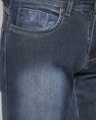 Shop Men's Blue Washed Slim Fit Mid Rise Clen Look Light Faded Jeans-Full