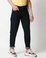 Shop Men's Blue Washed Slim Fit Mid Rise Jeans With Belt-Design