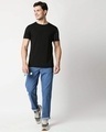 Shop Men's Blue Washed Slim Fit Mid Rise Jeans With Belt