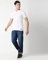 Shop Men's Blue Washed Slim Fit Mid Rise Jeans With Belt