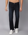 Shop Men's Blue Washed Straight Fit Jeans-Front