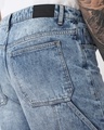 Shop Men's Blue Washed Straight Fit Mid-Rise Distressed Jeans