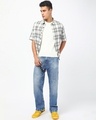 Shop Men's Blue Washed Straight Fit Mid-Rise Jeans-Full