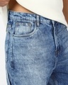 Shop Men's Blue Washed Straight Fit Mid-Rise Jeans