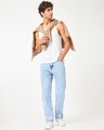 Shop Men's Blue Washed Straight Fit Mid-Rise Jeans-Full