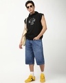Shop Men's Blue Washed Straight Fit Shorts-Full