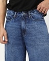 Shop Men's Blue Washed Straight Fit Shorts