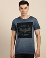 Shop Men's Blue Graphic Printed T-shirt-Front