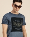 Shop Men's Blue Graphic Printed T-shirt-Full
