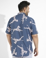 Shop Men's Blue & White All Over Zebra Printed Plus Size Shirt-Design