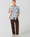 Shop Men's Blue & White Checked Oversized Shirt-Full