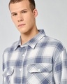 Shop Men's Blue & White Checked Oversized Shirt