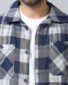 Shop Men's Blue & White Checked Shirt