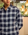 Shop Men's Blue & White Checked Shirt