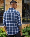 Shop Men's Blue & White Checked Shirt-Design