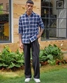Shop Men's Blue & White Checked Shirt-Full