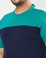 Shop Men's Blue & White Color Block Plus Size Henley T-shirt