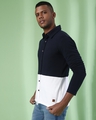 Shop Men's Blue & White Color Block Regular Fit Shirt-Design
