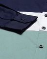 Shop Men's Blue & White Color Block Shirt