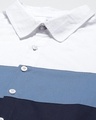 Shop Men's Blue & White Color Block Shirt-Full