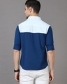 Shop Men's Blue & White Color Block Slim Fit Shirt-Design