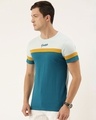 Shop Men's Blue & White Colourblocked T-shirt-Design