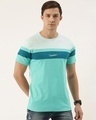 Shop Men's Blue & White Colourblocked T-shirt
