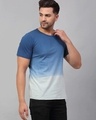 Shop Men's Blue & White Ombre Printed Slim Fit T-shirt-Design