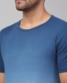 Shop Men's Blue & White Ombre Printed Slim Fit T-shirt-Full