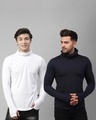 Shop Pack of 2 Men's Blue & White Slim Fit T-shirts-Front