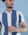 Shop Men's Blue & White Striped Regular Fit Shirt
