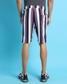 Shop Men's Blue & White Striped Slim Fit Shorts-Design