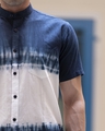 Shop Men's Blue & White Tie & Dye Shirt