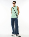 Shop Men's Blue Wide Leg Cargo Pants-Full