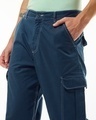 Shop Men's Blue Wide Leg Cargo Pants