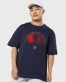 Shop Men's Blue Witcher Way Graphic Printed Oversized T-shirt-Front