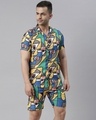 Shop Men's Blue & Yellow All Over Printed Co-ord Set-Design