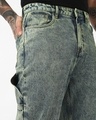 Shop Men's Bluish Green Washed Straight Fit Mid-Rise Jeans