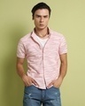 Shop Men's Blush Pink Horizontal Striped Shirt-Front