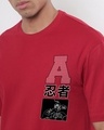 Shop Men's Bold Red Akatsuki Graphic Printed Oversized T-shirt