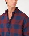 Shop Men's Bold Red & Navy Blue Checked Shirt