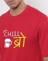 Shop Men's Bold Red Chill Bro Graphic Printed Oversized T-shirt