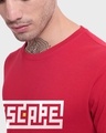 Shop Men's Bold Red Escape Typography T-shirt